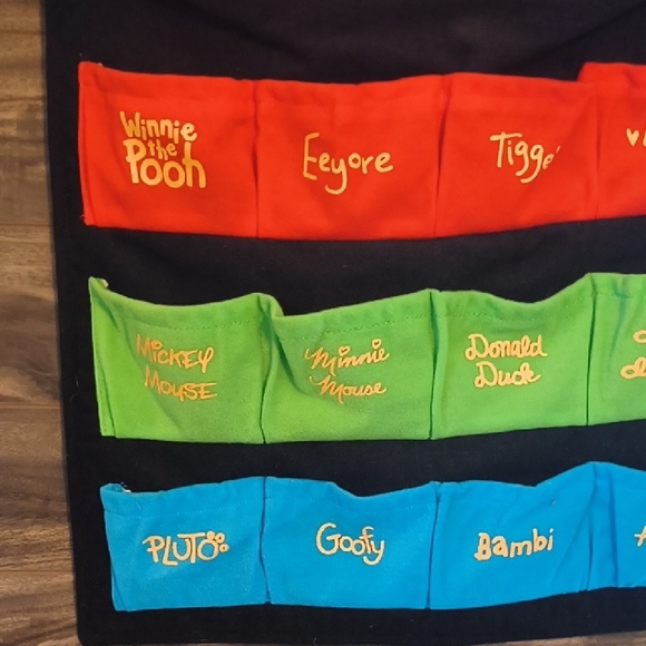 Rare Vintage Disney "Best of Friends" Multi-Character Fabric Wall Organizer - Picture 3 of 7